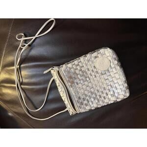 Carlos Falchi Leather Weaved Crossbody Bag